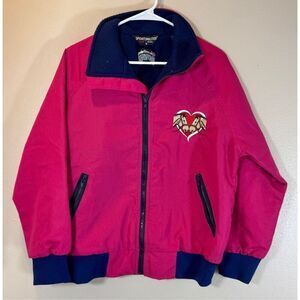 Vintage 80s Sportsmaster Polar Fleece Lined Horse Lover Pink Bomber Style Jacket